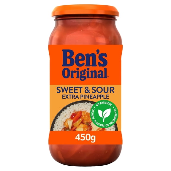 Bens Original Sweet & Sour Extra Pineapple Sauce 450G, Imported from Britain