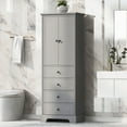 thumbnail image 1 of Bensa Modern Double Door Storage Cabinet with Drawers and Adjustable Shelves, Grey, 1 of 13