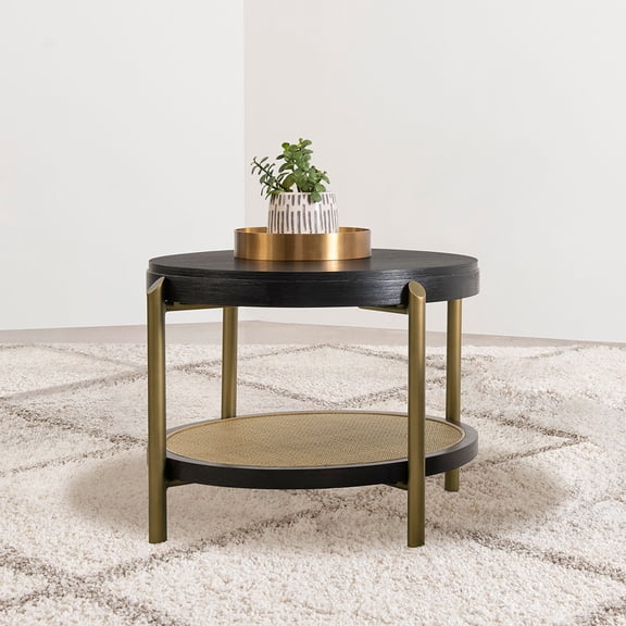 Benson Black Round End Table