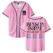 Benson Boone American Heart Tour 2025 Baseball Jersey Short Sleeve Shirts Women Men Streetwear Tops
