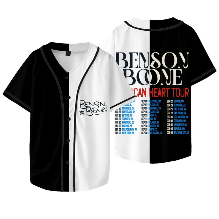 【即購入可】benson boone American heart 公式tシャツ Benson Boone American Heart Tour Merch Baseball Jacket Tee
