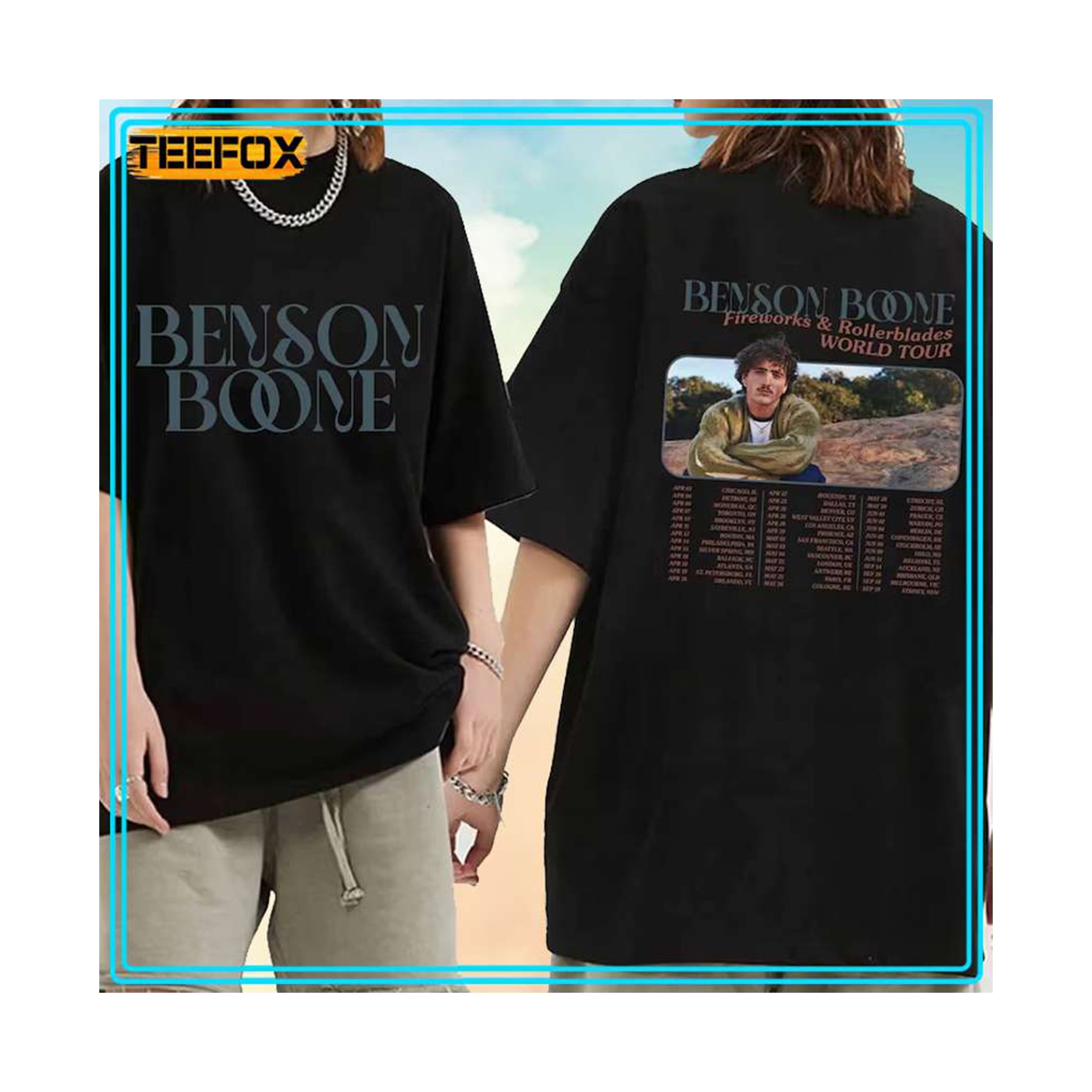 Benson Boone Fireworks and Rollerblades World Tour 2024 T Shirt ...