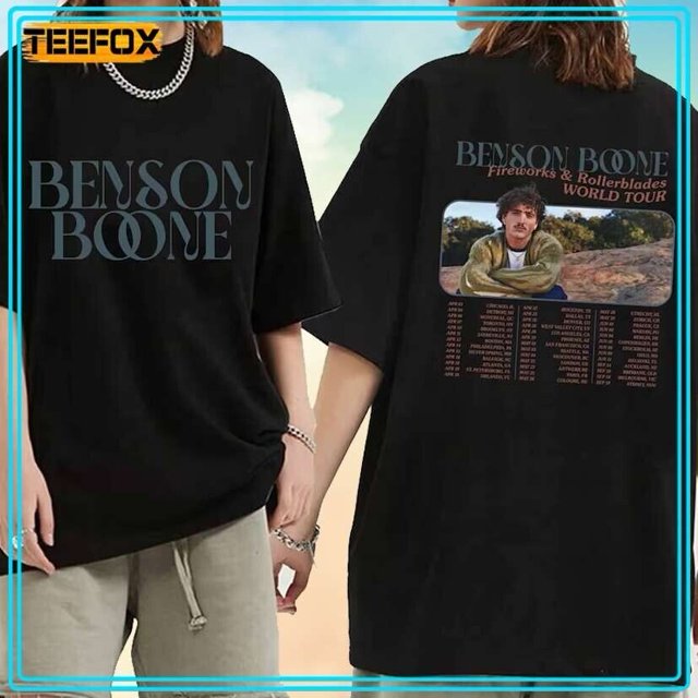 Benson Boone Fireworks and Rollerblades World Tour 2024 TShirt