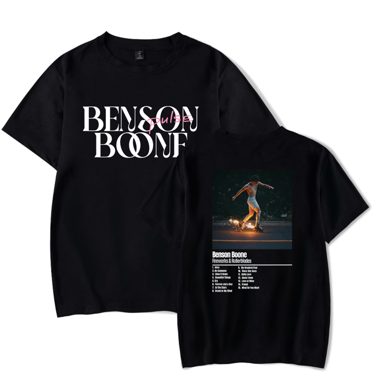Benson Boone Merch T-Shirt Fireworks and Rollerblades World