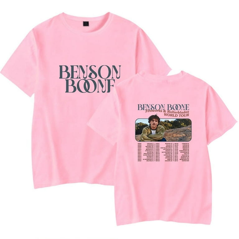 Benson Boone Merch T-Shirt Fireworks and Rollerblades World