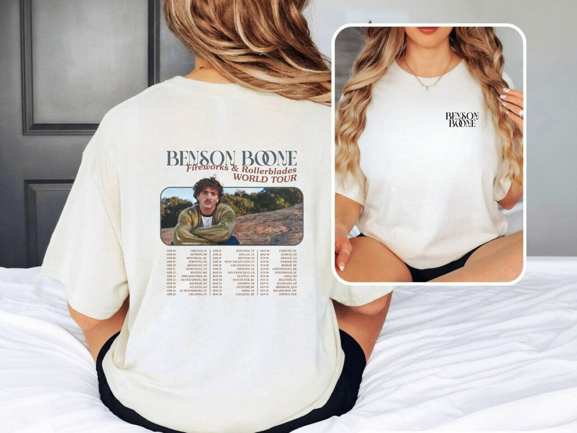 Benson Boone Shirt Fireworks and Rollerblades World Tour 2024