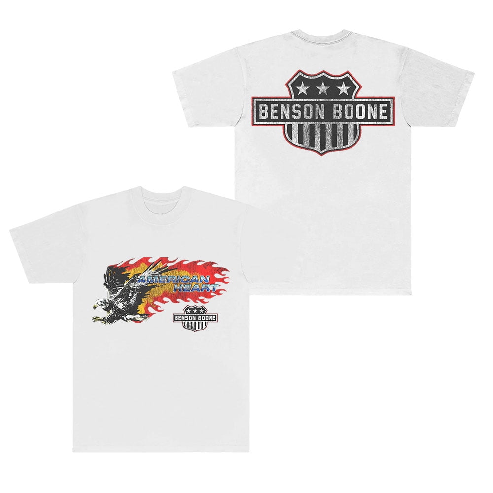 Benson Boone T-shirt American Heart Print Tee Merch Unisex