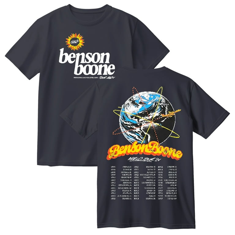 Benson Boone World Tour 2024 T-shirt Short Sleeve Cotton Tee