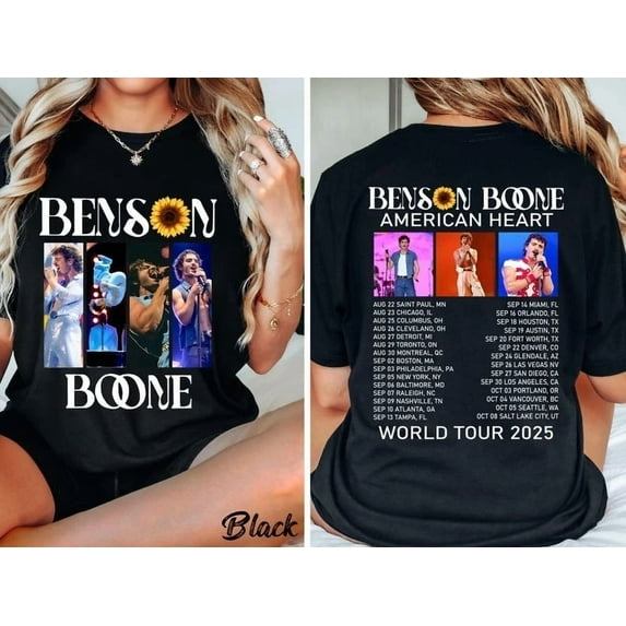 Benson Boone fireworks rollerblades Tour Vintage T Shirt Black Color
