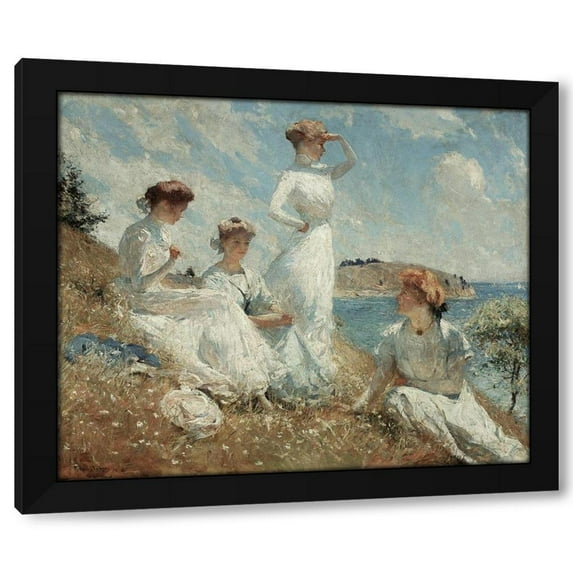 Frank Weston Benson 17x15 Black Modern Wood Framed Wall Art Titled - Summer