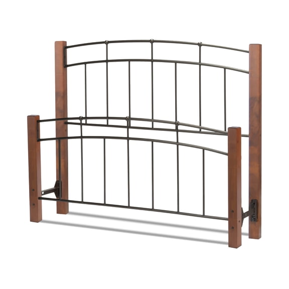 Benson Full Transitional Headboard & Footboard Set, Textured Black & Maple
