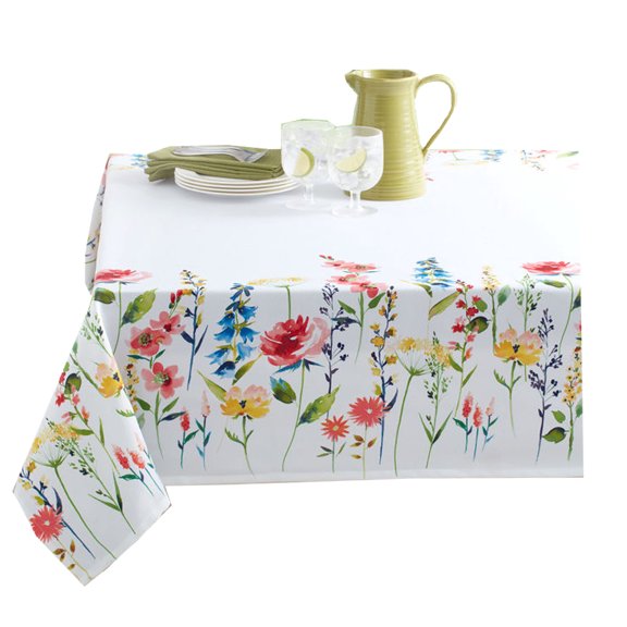 Benson Mills Tablecloth with Spring Flowers, Angelica Multi-Color Print (60 x 84 Rectangle)