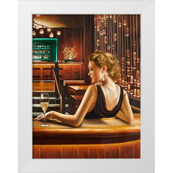 Benson, Pierre 12x14 White Modern Wood Framed Museum Art Print Titled - Night Out II