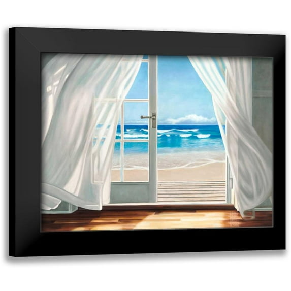 Benson, Pierre 14x12 Black Modern Framed Museum Art Print Titled - Window by the Sea