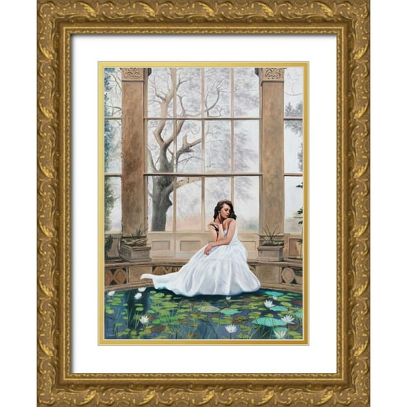 Benson, Pierre 14x18 Gold Ornate Wood Framed with Double Matting Museum Art Print Titled - The Nymphaeum