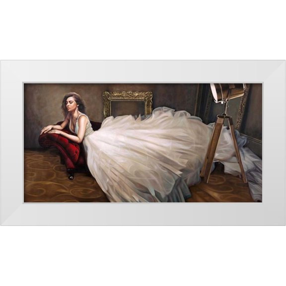 Benson, Pierre 24x14 White Modern Wood Framed Museum Art Print Titled - The White Dress