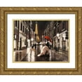 thumbnail image 1 of Benson, Pierre 32x25 Gold Ornate Wood Framed with Double Matting Museum Art Print Titled - Kissing in Paris, 1 of 4