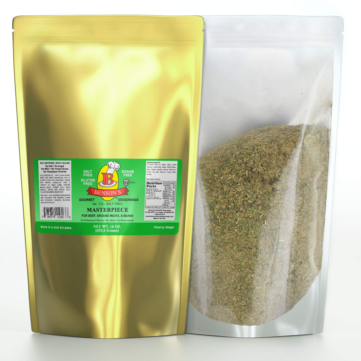 Bensons 1 Pound Masterpiece MediterraneanStyle Seasoning SaltFree