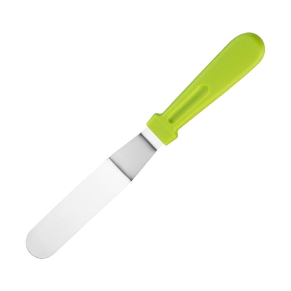 Bent Icing Spatula Stainless Steel Cake Frosting Spreader, Offset Knife with PP Handle for Cake Decorating, Baking Tools, Pastry Cream Spatula, 1Pc for Home Kitchen Or Bakery(Green,10.8x1")