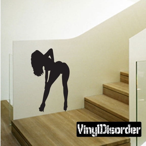 Bent Over Stripper Silhouette Decal - 36 Inches