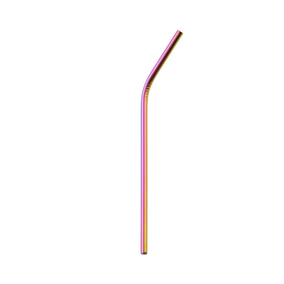 Bent Stainless Steel Straws 8.46-inch x 0.24-inch, Curved Metal Reusable Drinking Straws for Tumblers, Eco-Friendly Silver Straws, Multi-Pack Set Style A#243