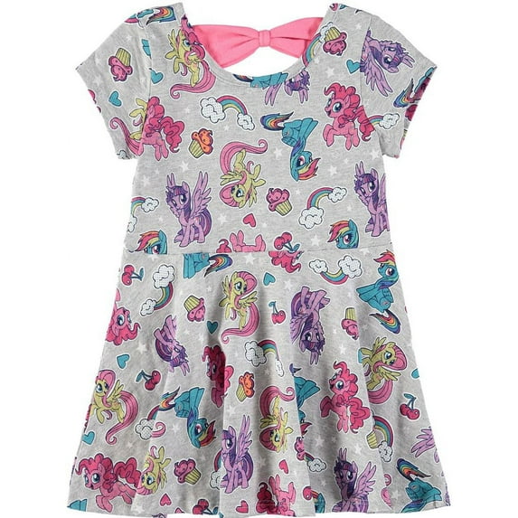Bentex Girls 2T-4T My Little Pony Print Knit Dress (Grey 3T)