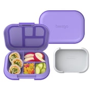 Bentgo Chill Kids Leak-Proof Lunch Box - 4-Compartment Bento Box with Built-In Ice Pack, 3.3 Cup Capacity, PFAS & BPA-Free, Microwave & Dishwasher Safe, Ideal Size for Ages 3 to 7 (Purple)