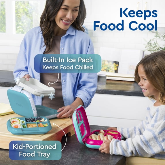Bentgo Chill Leak-proof Lunch Box - 4-compartment Bento With Built-in Ice Pack 3.3 Cup Capacity & Microwave Dishwasher Safe Ideal Size For Ages 3 To 7 (truly Teal)