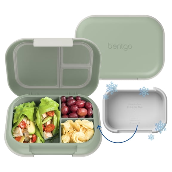 Bentgo Chill Max Leak-Proof XL Lunch Box - Included Ice Pack Keeps Food Cold; 5-Cup Capacity for Adults & Ages 8+, 3 or 4 Compartment Bento Box, BPA-Free, Dishwasher Safe (Clay Green & Gray)