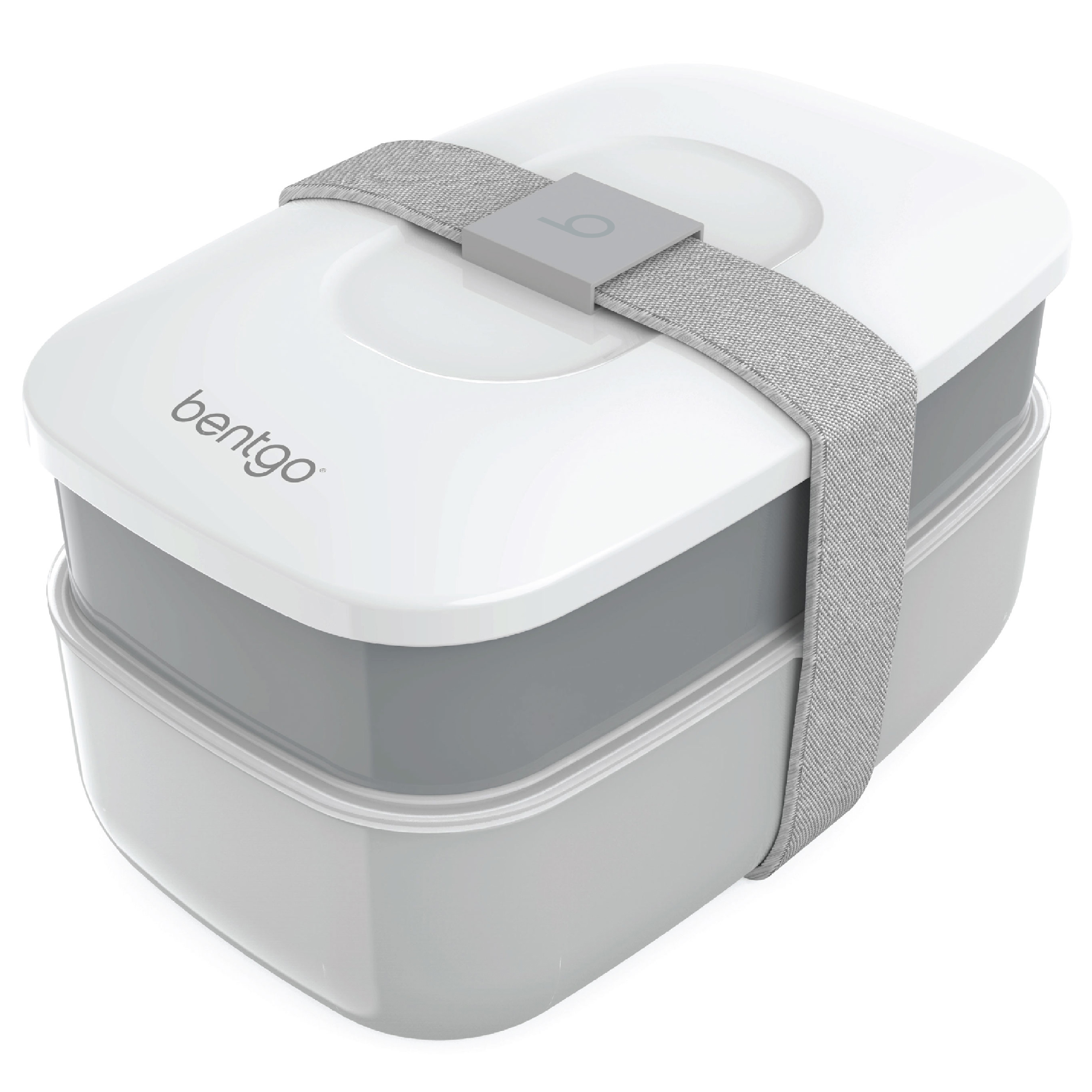 Bentgo Classic (Gray) - All-in-One Stackable Lunch Box Solution - Sleek and Modern Bento Box Design Includes 2 Stackable Containers, Built-in Plastic Silverware, and Sealing Strap - image 1 of 6