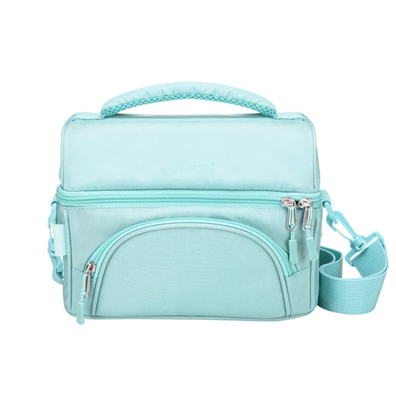 Bentgo Deluxe Lunch Bag - Durable and Insulated Lunch Tote with Zippered Outer Pocket, Internal Mesh Pocket, Padded & Adjustable Straps, & 2-Way Zippers - Fits Most Bentgo Lunch Boxes (Coastal Aqua)