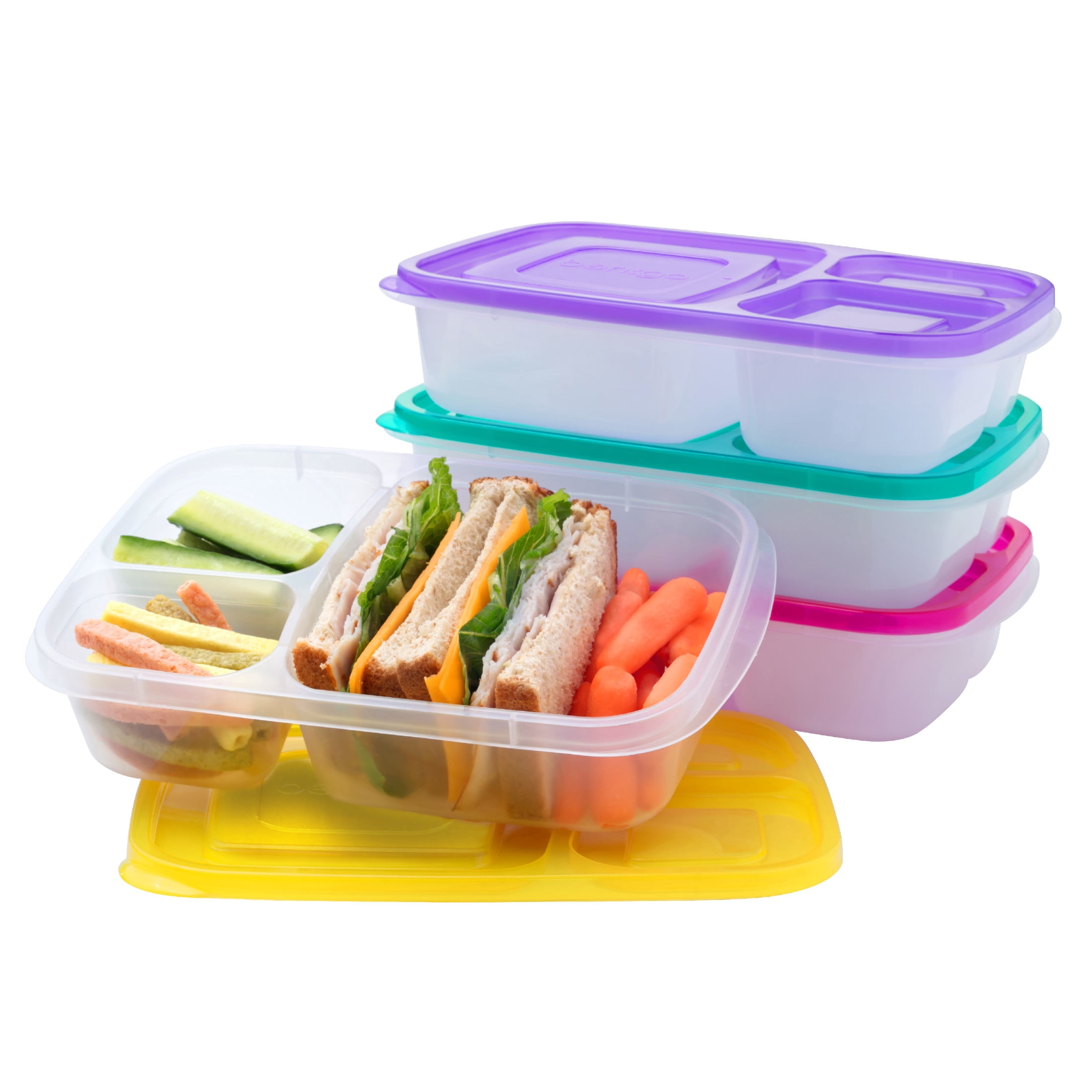 EasyLunchboxes - Bento Lunch Boxes with Plastic To-Go Sandwich Dividers ...