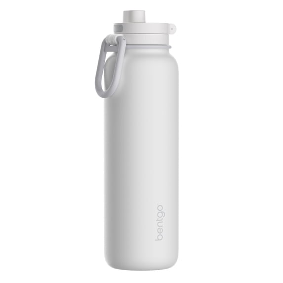 Bentgo Flip 2-in-1 Straw & Chug Leak-Proof Insulated Water Bottle, 32 fl oz (Blanc)