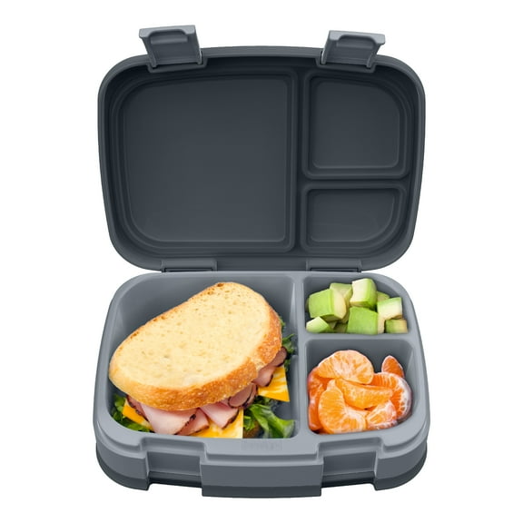 Bentgo Fresh, Leak-Proof, Versatile 4-Compartment Bento-Style Lunch Box with Removable Divider, Portion-Controlled Meals for Teens and Adults On-The-Go, BPA-Free, Food-Safe Materials (Charcoal)