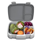 Bentgo Fresh Bento Box 4-Compartment Gray 39.2 oz. (BGOFR-2Y), Bento Lunch Box for Adults and Teens, 4-Compartment Leak-Proof Design, Great for Portion Control