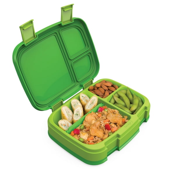 Bentgo Fresh – Leak-Proof, Versatile 4-Compartment Bento-Style Lunch Box with Removable Divider, Portion-Controlled Meals for Teens and Adults On-The-Go – BPA-Free, Food-Safe Materials (Green)