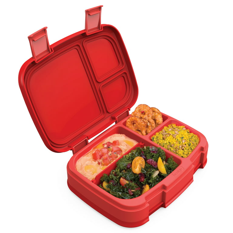 Stylish Vibrant Color Foldable 2-tier 4-compartment bento lunch box