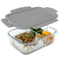 thumbnail image 1 of Bentgo Glass (Gray) – Leak-Proof, 3-Compartment Oven-Safe Glass Lunch Container | Ideal for Portion-Control, Food Storage & Healthy On-the-Go Meals – FDA-Approved, BPA-Free, Food-Safe Materials, 1 of 7