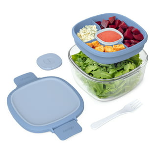 Freshmage Salad Lunch Container To Go, 52-oz Salad Bowls with 3  Compartments