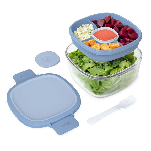 bentgo All-in-One Salad Container 5-Compartment Light Blue 61 oz. (BGLASSAL-LB)