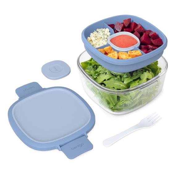 bentgo All-in-One Salad Container 5-Compartment Light Blue 61 oz. (BGLASSAL-LB)