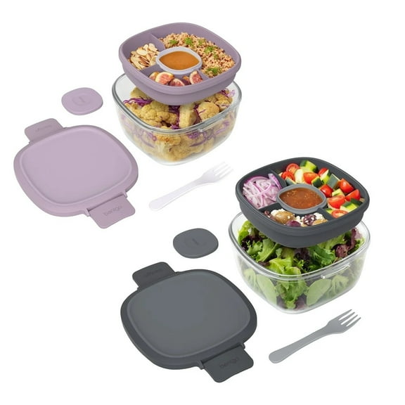 Bentgo Glass Salad Container, 2 Pack