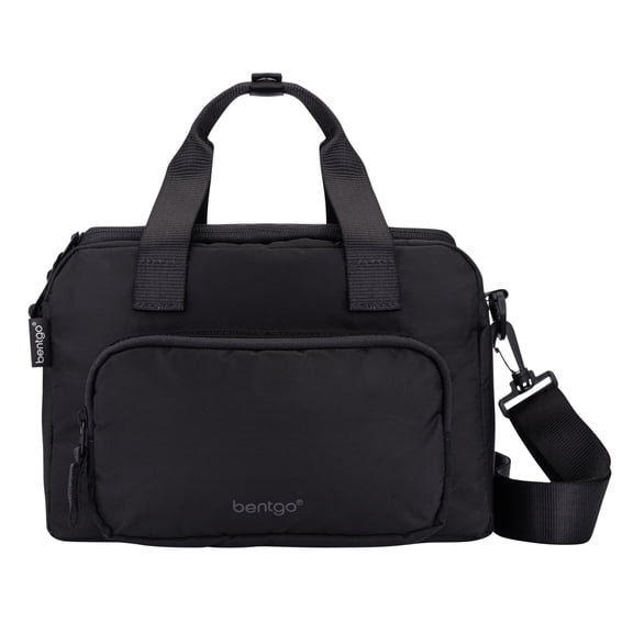 Bentgo Insulated Lunch Bag – Extra-Large Capacity Adult Lunch Bag with Shoulder Strap and External Storage Compartment, Durable, Lightweight, Ideal for Work, School, & Meals On the Go (Obsidian)