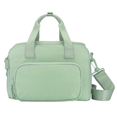Bentgo Insulated Lunch Bag – Extra-Large Capacity Adult Lunch Bag with Shoulder Strap and External Storage Compartment, Durable, Lightweight, Ideal for Work, School, & Meals On the Go (Clay Green)