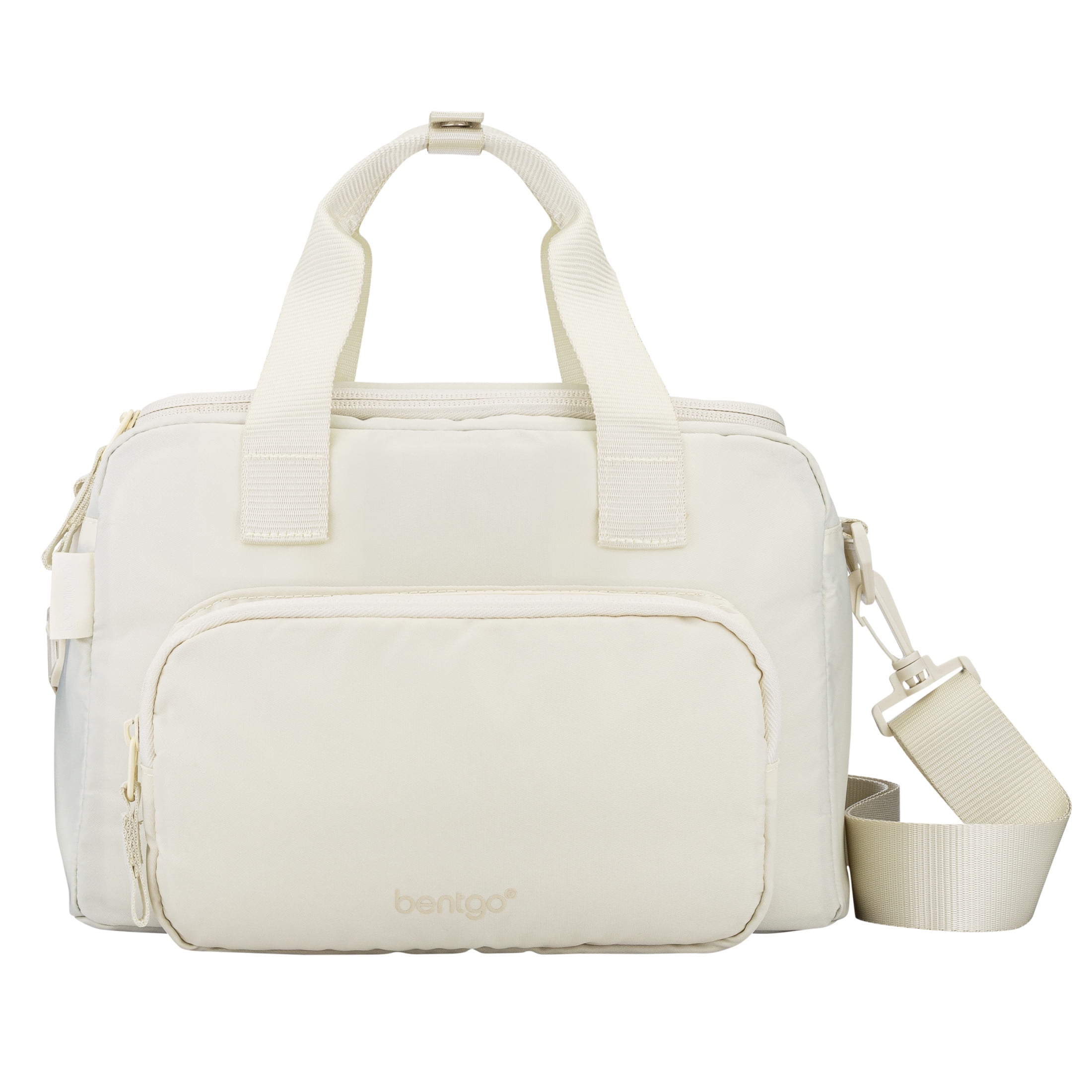 Bentgo Insulated Lunch Bag – Extra-Large Capacity Adult Lunch Bag with Shoulder Strap and External Storage Compartment, Durable, Lightweight, Ideal for Work, School, & Meals On the Go (Bone)