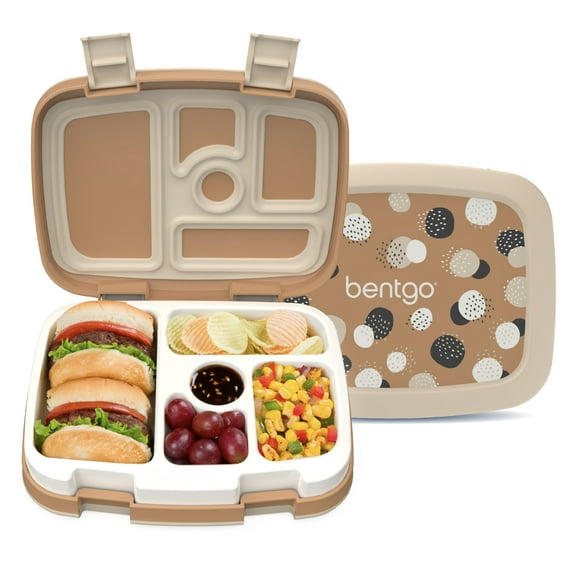 Bentgo Kids 5-Compartment Leak-Proof Bento-Style Lunch Box (Whimsy & Wonder Collection) - Ideal for Ages 3-7, Drop-Proof & Durable, Dishwasher Safe, & Made with BPA-Free Materials (Spots & Dots)