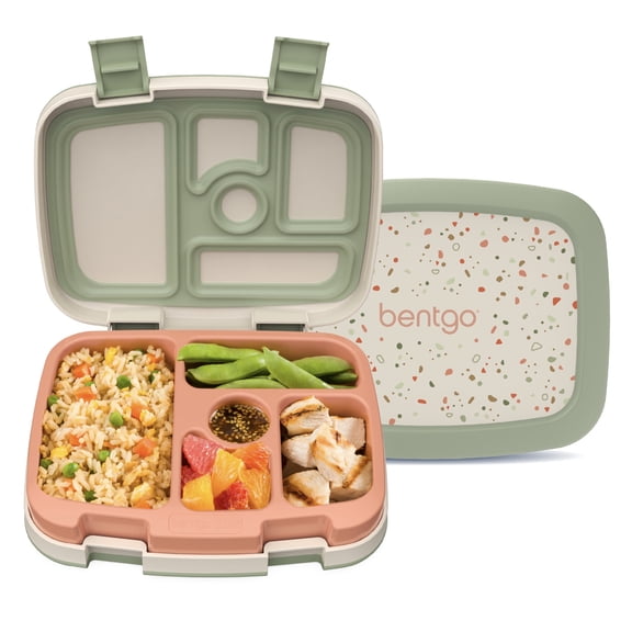 Bentgo Kids 5-Compartment Leak-Proof Bento-Style Lunch Box (Whimsy & Wonder Collection) - Ideal for Ages 3-7, Drop-Proof & Durable, Dishwasher Safe, & Made with BPA-Free Materials (Geo Speckle)