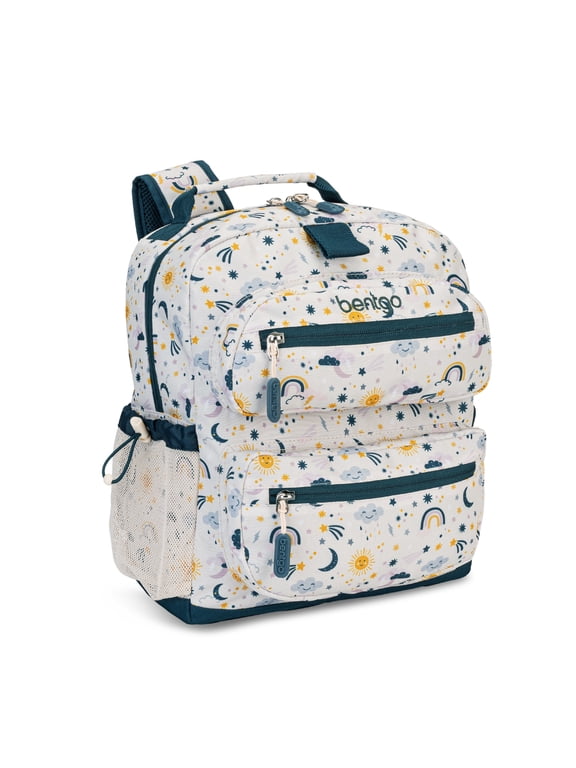 Kids Backpack - Lightweight 14” Backpack in Unique Prints for School, Travel, & Daycare - Roomy Interior, Durable & Water-Resistant Fabric, & Loop for Lunch Bag (Friendly Skies)