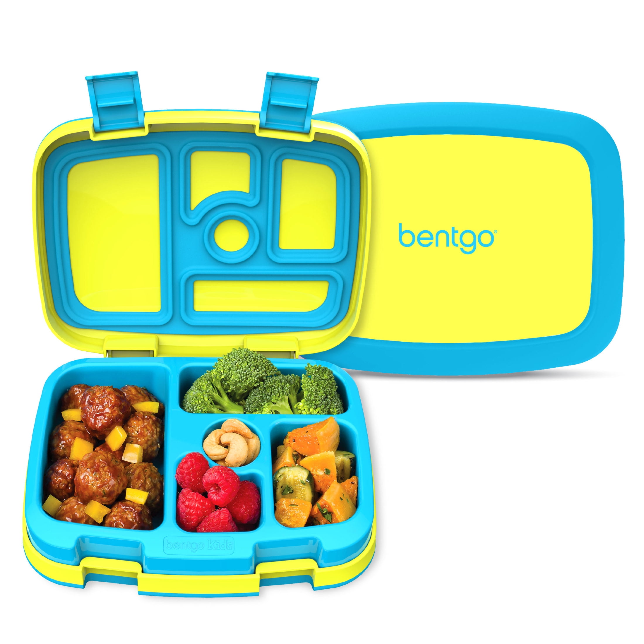Bentgo Kids Bento-Style 5-Compartment Lunch Box - Ideal Portion Sizes for Ages 3 to 7 - Leak-Proof, Drop-Proof, Dishwasher Safe, BPA-Free, & Made with Food-Safe Materials (Citrus Yellow)