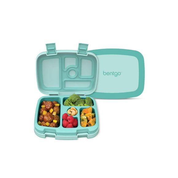 Bentgo Kids Bento-Style 5-Compartment Leak-Proof Lunch Box - Ideal Portion Sizes for Ages 3 to 7 - Durable, Drop-Proof, Dishwasher Safe, BPA-Free, & Made with Food-Safe Materials (Seafoam)